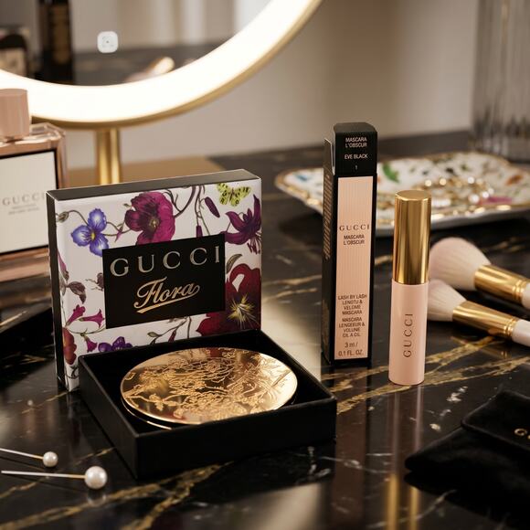 Gucci Other - Gucci Flora Compact Mirror & Gucci L’Obscur Mascara Gift Set